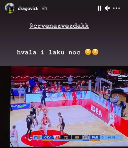 aleksandar dragovic crvena zvezda transfer gleda derbi kosarka bajer leverkuzen instagram