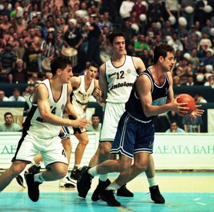 Milenko Topić (BFC Beočin) i Ljuba Vidačić, Dejan Tomašević i Dejan Koturović (Partizan)