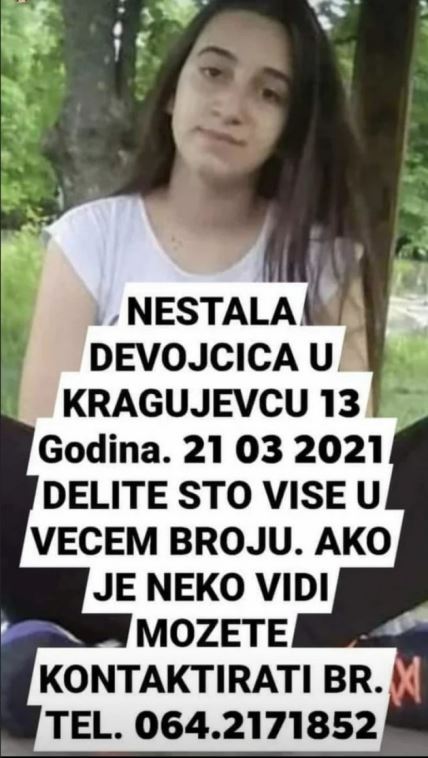 kragujevac nestala devojcica potraga trazi se 