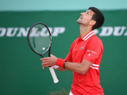 Novak Djokovic (SRB) during his first round match at the Monaco Rolex Masters in Monte Carlo on April 14, 2021.,Image: 605565861, License: Rights-managed, Restrictions: , Model Release: no, Credit line: Profimedia