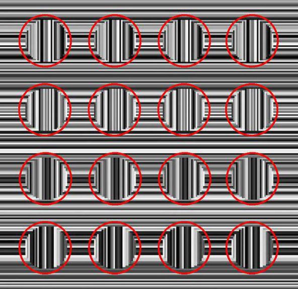 opticka iluzija kvadrati i krugovi
