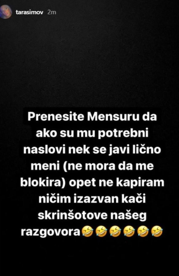 Šok prepiska Mensura i Tare Simov