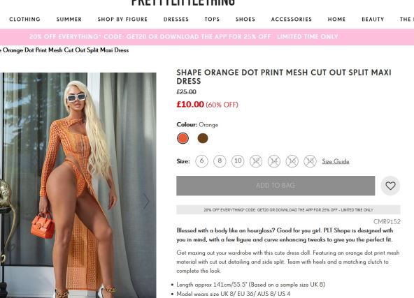 Jelena Karleuša na sajtu prettylittlething