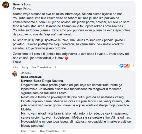 prepiska nevene frajle i bebe balašević