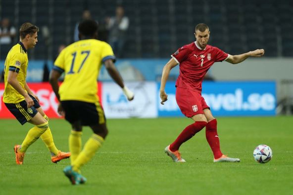 Luka Jović posle gola za Srbiju protiv Švedske
