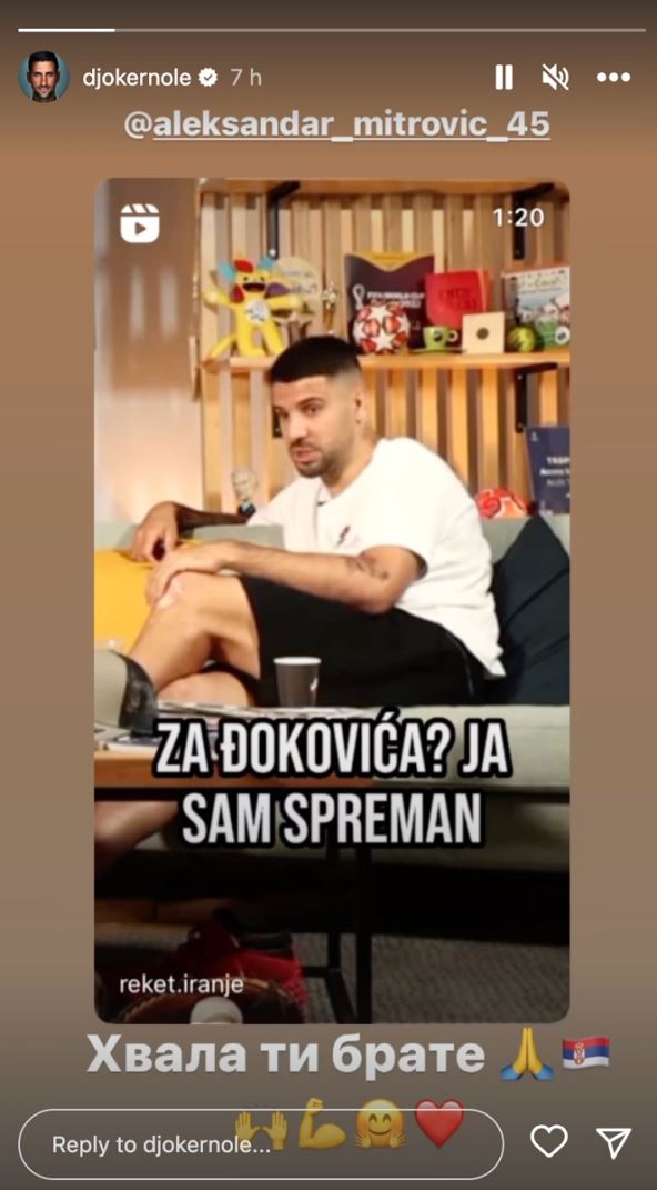 Aleksandar Mitrović o Novaku Đokoviću