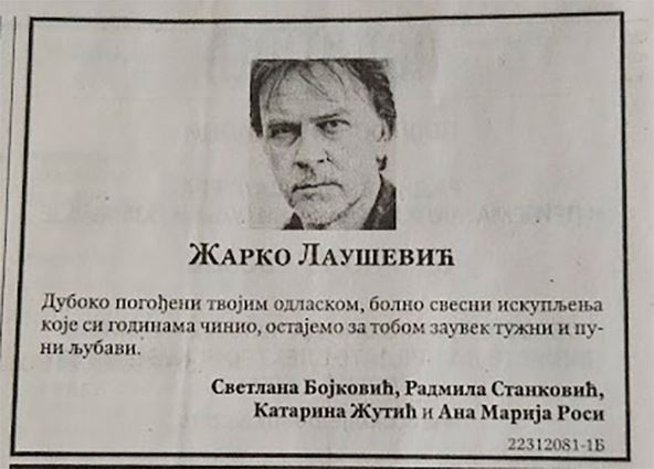 žarko laušević čitulja