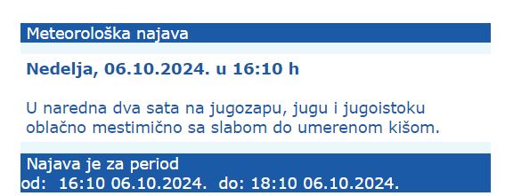 Najava RHMZ