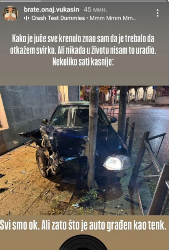 Vukašin iz Operacije trijumf imao jezivu saobraćajnu nesreću