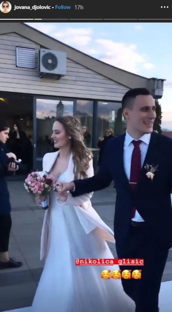 Nikola Glišić na venčanju sa suprugom