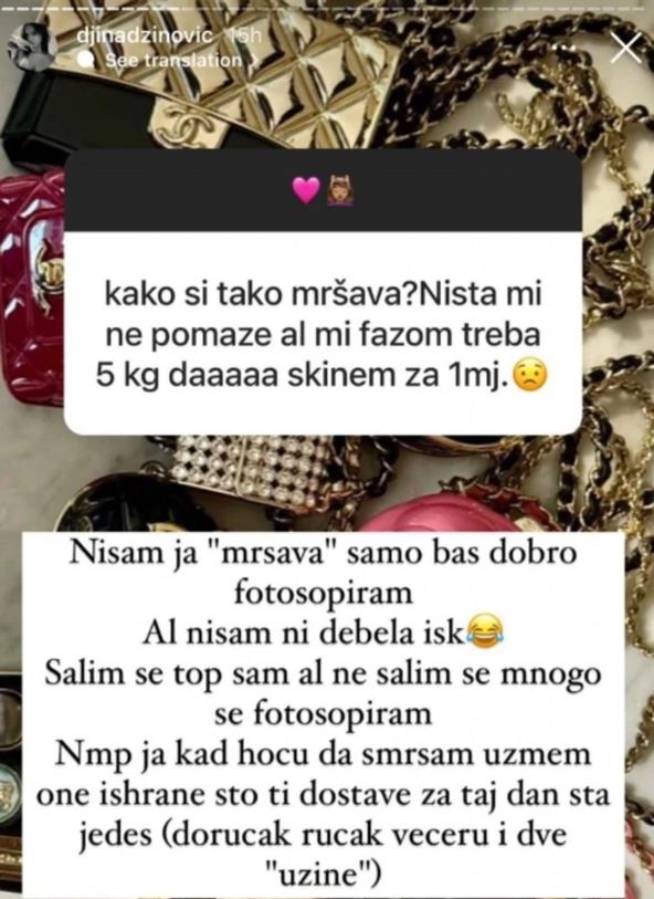 Đina Džinović story o kilaži