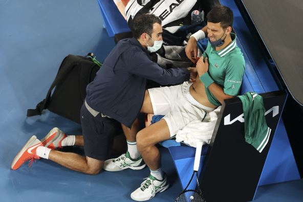 Novak Đoković povreda trbušnog mišića