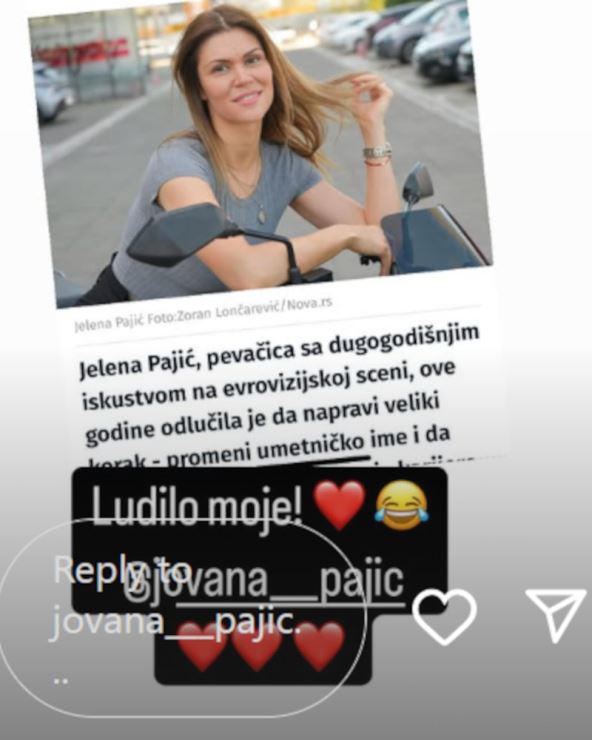 Objava Jovane Pajić o promeni imena Jelene Pajić