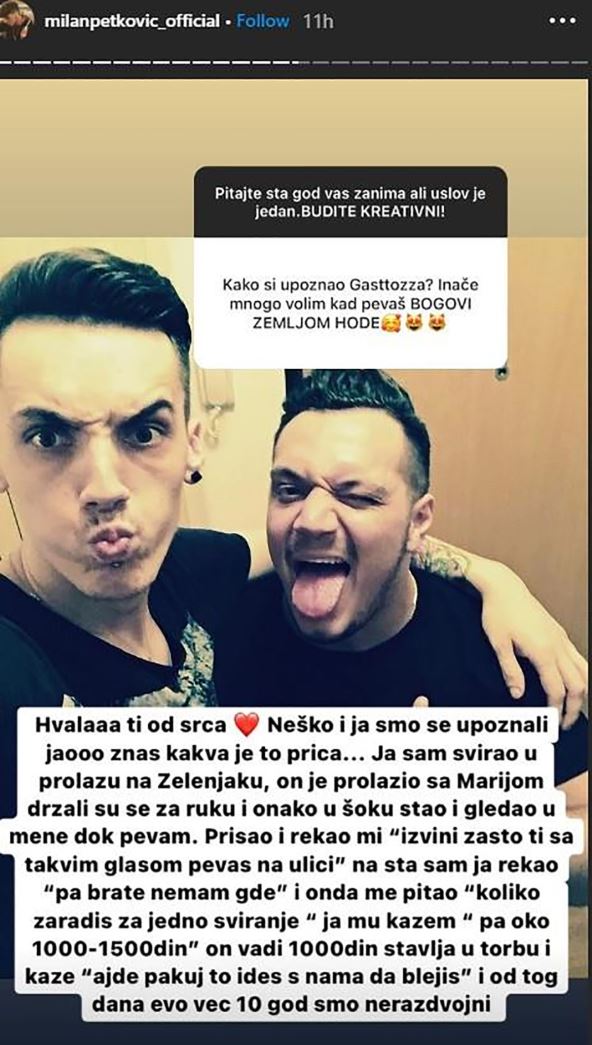 Milan Petković i Gastoz slika sa instagrama