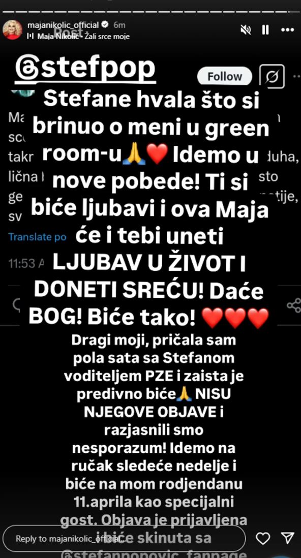 maja nikolić o stefanu popoviću, voditelju PZE