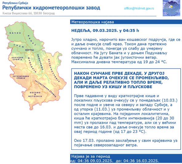 vremenska prognoza