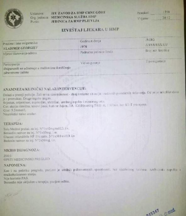 Izveštaj Vlade Georgieva posle privođenja