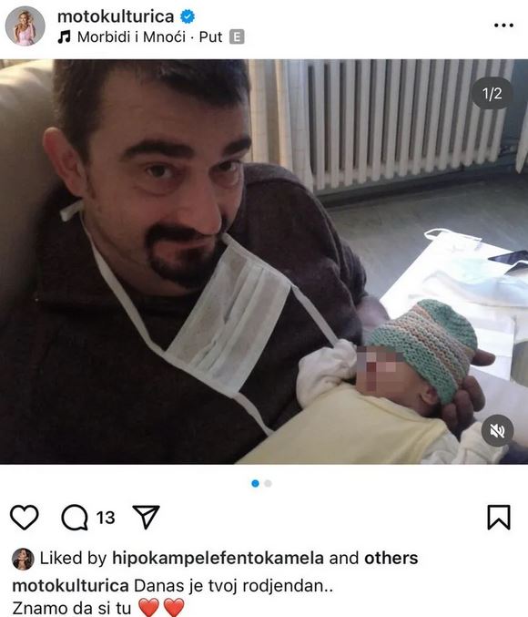 Milorad Milinković sa ćerkom, slika na Instagramu Jelene Đukić