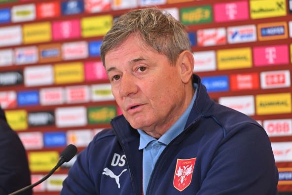 Dragan Stojković Piksi na konferenciji za medije Austrija - Srbija.