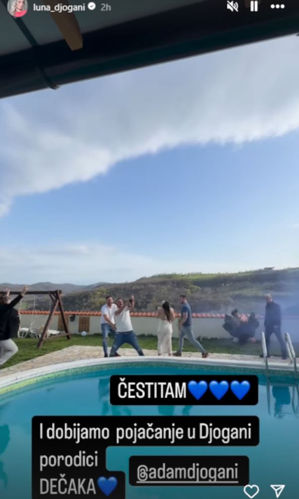 Luna Đogani objavom čestitala Adamu bebu