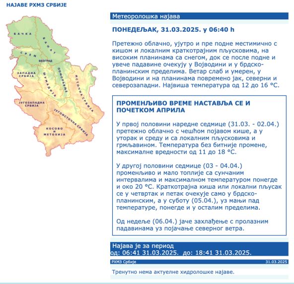 Meteorološka najava
