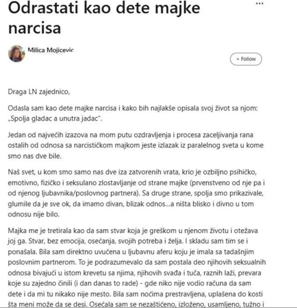 Ispovest Milice Mojićević