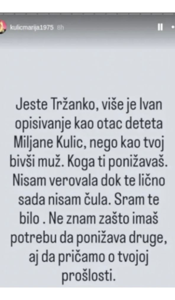 Objava Marijwe Kulić o Goci Tržan