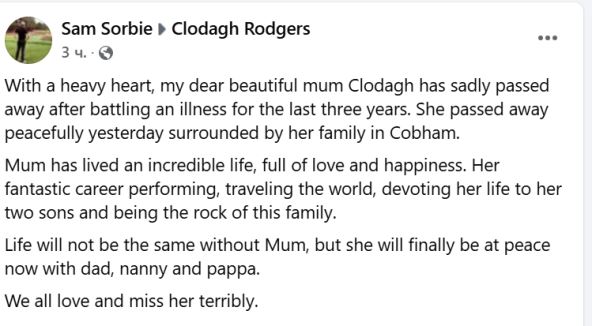 Sin Klodag Rodžers se oprostio od nje