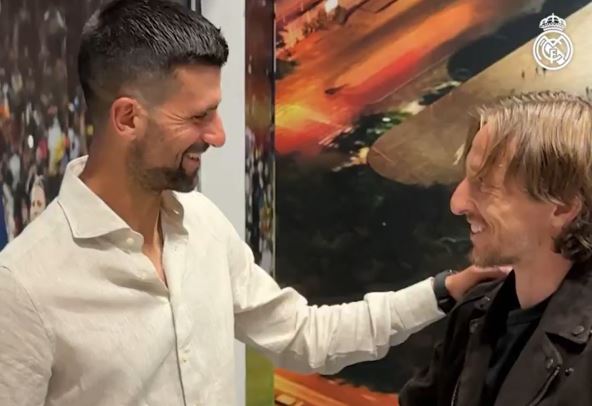 Susret Novaka Đokovića i Luke Modrića u svlačionici Real Madrida