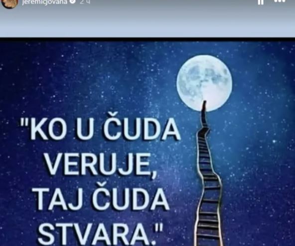 Jovana Jeremić objava na instagramu