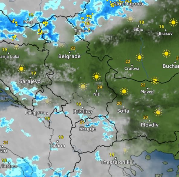 Kretanje nevremena u 18 sati