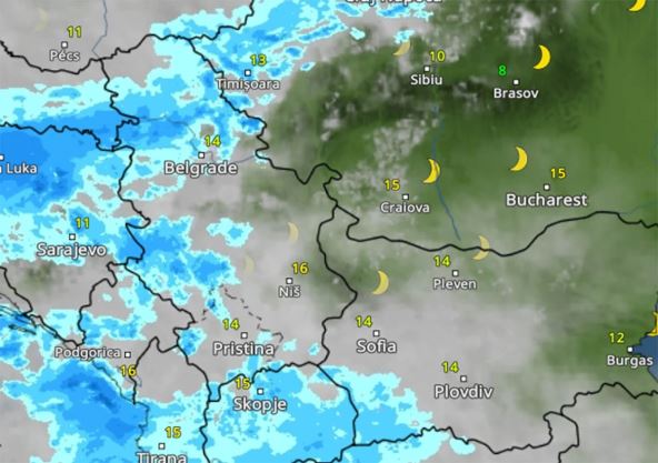Kretanje nevremena u 23 sata
