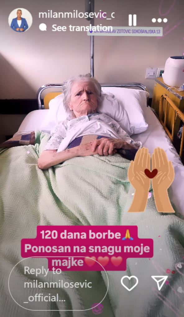 Majka Milana Miloševića u bolnici