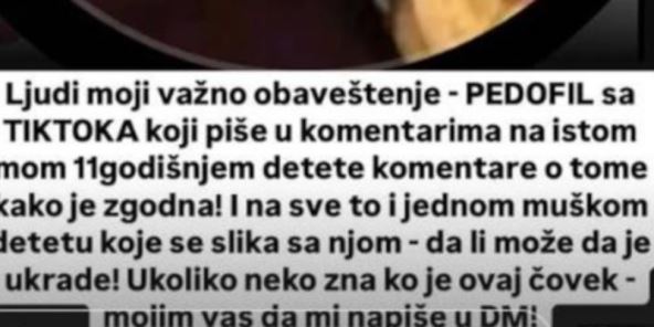 Aleksandra Subotić objava o pedofilu