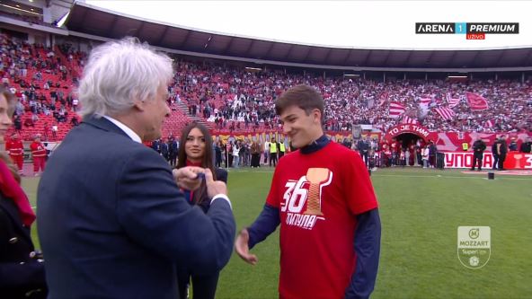 Dule Savić i Jovan Šljivić na dodeli medalja Crvenoj zvezdi.
