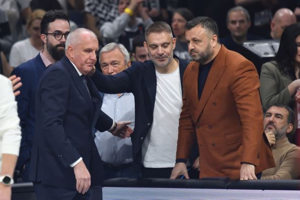 Željko Obradović i Željko Drčelić pozdrav pre derbija