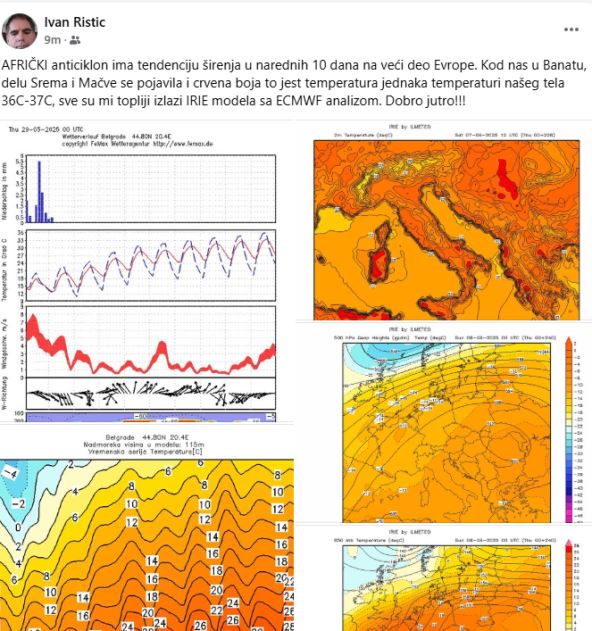 Najava Ivana Ristića na visoke temperature