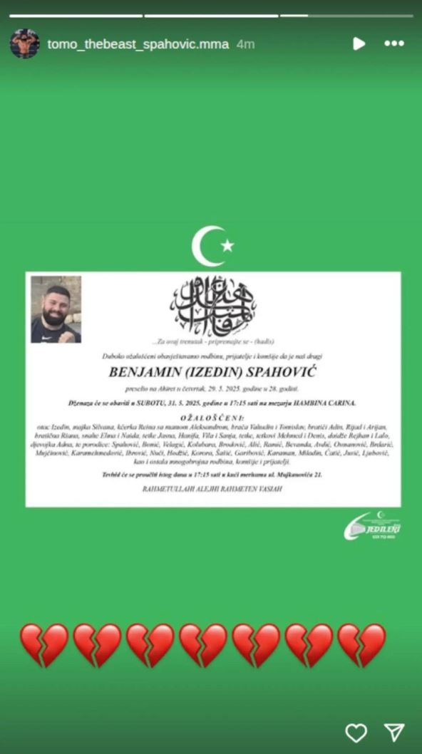 Tomislav Spahović o sahrani Benjamina Spahovića