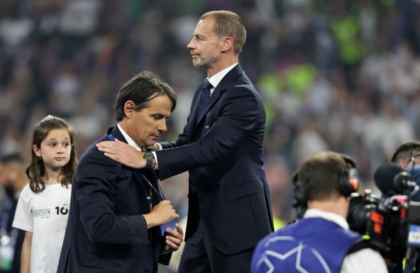 Simone Inzagi i Aleksandar Čeferin na finalu Lige šampiona