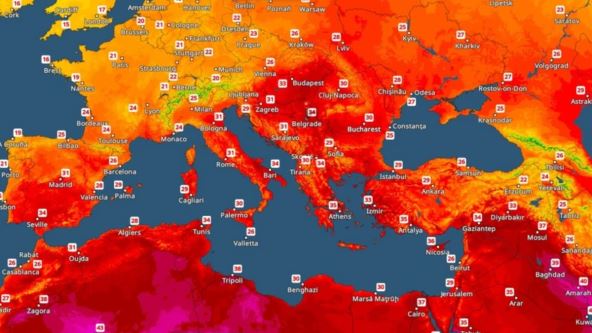 mapa visokih temperatura