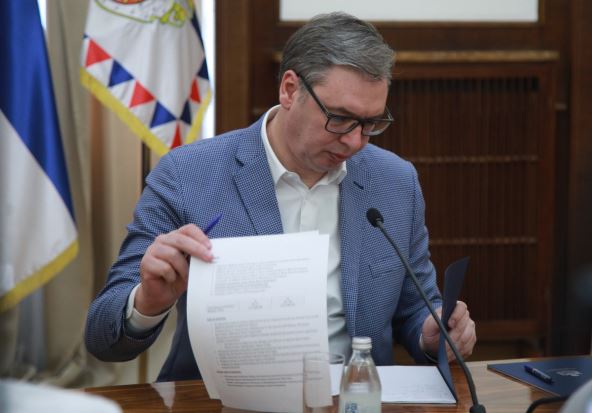 Aleksandar Vučić u zgradi Predsedništva