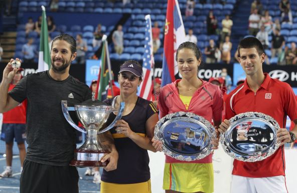 Zajednička fotografija Verdaska i Ivanović na Hopman kupu, nakon raskida.