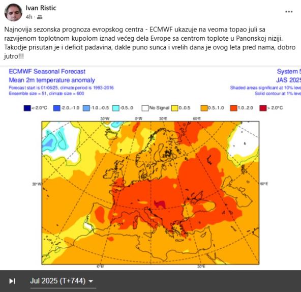 Ivan Ristić najavio toplotnu kupolu u julu