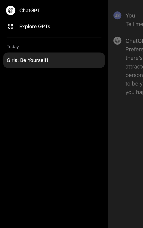 ChatGBT odgovor Devojke budite to što jeste
