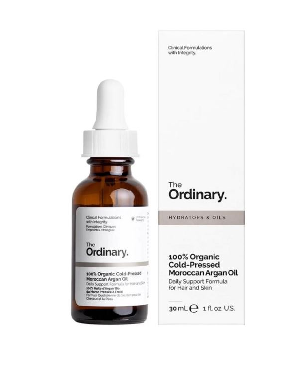 The Ordinary 100% Organic Cold-Pressed Moroccan Argan Oil.