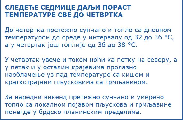 Vremenska prognoza RHMZ