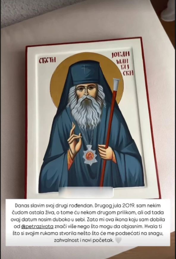 Danijela Dimitrovska podelila ikonu sveca kog slavi kao drugi rođendan