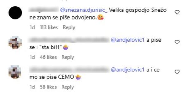 Komentari na račun Snežane