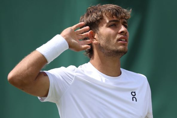 Flavio Koboli slavi poen protiv Marina Čilića na Vimbldonu