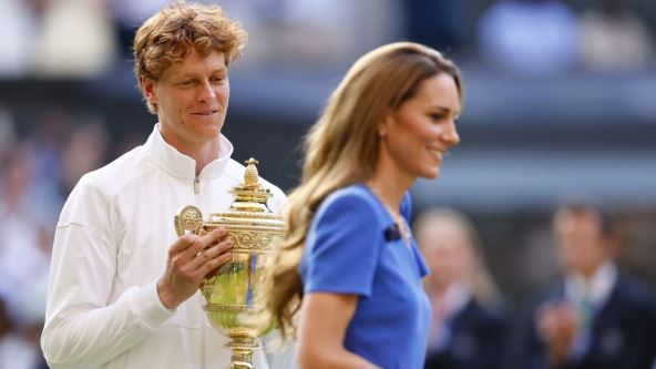 Janik Siner i princeza Kejt Midlton na finalu Vimbldona